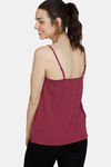 Zivame Knit Poly Camisole - Beet Red — thumbnail 3